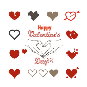 Valentine greeting card with hearts