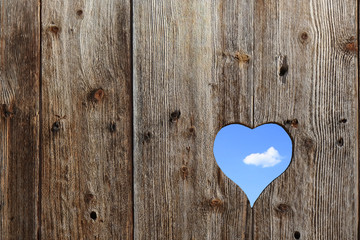 Window like a shape of the heart