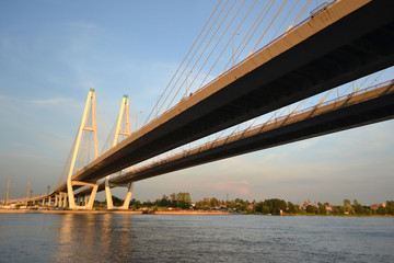 Cable-braced bridge in St.Petersburg.