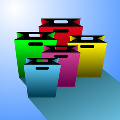 Paper Shopping Bag Color Shadow