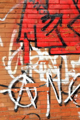 Naklejka premium Red graffiti-Lezo