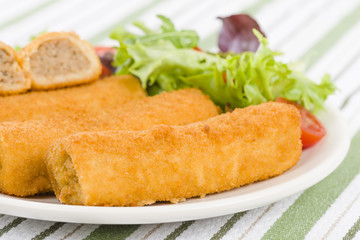 Krokiety - Polish croquettes filled with beef and mushrooms - obrazy, fototapety, plakaty