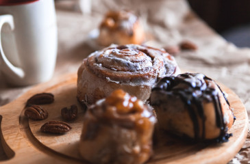 cinnabon with coffee