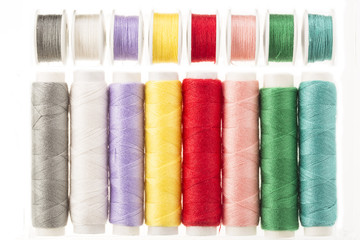 Brightly Colored Spools of Thread