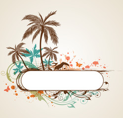 Fototapeta na wymiar Tropical background with palms