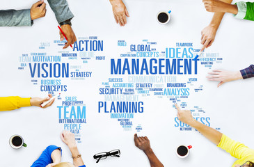 Global Management Training Vision World Map Concept