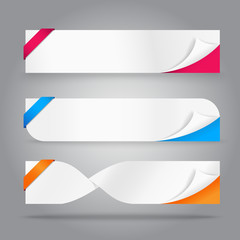 Paper tag banner with open corner