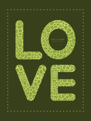 Vector abstract green natural texture love text frame pattern