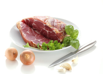 Raw smoked pork