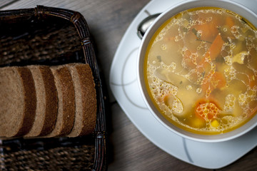 Carrot and gigner chcken soup