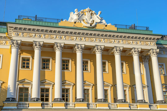 Facade of Lion Palace in St. Petersburg