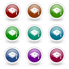 education colorful web icons vector set