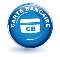 carte bancaire sur bouton bleu