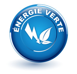 énergie verte sur bouton bleu