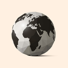 Vector Earth - World Globe Crumpled Paper Illustration