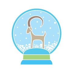 Snowball with goat - symbol of 2015