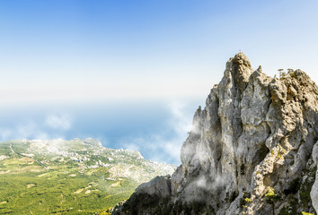 The top of Mount Ai-Petri in Crimea on a  sunny day
