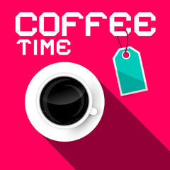 Coffee Time Vector Retro Paper Illustration