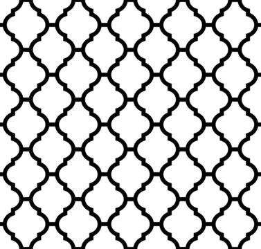 moroccan seamless pattern in black and white