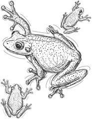 Fototapeta premium Frog sketches