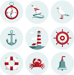 Fototapeta premium Nautical icons