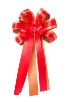 Red Ribbon Bow isolated on white