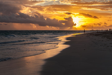 Beautiful sunrise landscape on Atlantic ocean coast