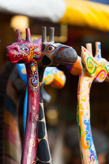 Giraffen - bunte Holzgiraffen