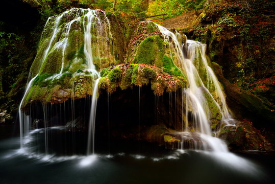 Bigar waterfall  located at the intersection with the parallel 4