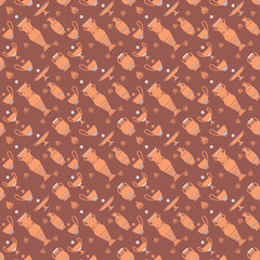 Greek vases, beige and orange