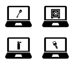 Sécurité sur 4 écrans d'ordinateurs