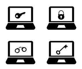 Sécurité sur 4 écrans d'ordinateurs