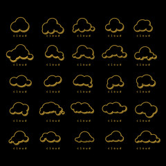 Obraz premium Clouds Icons Set - Isolated On Black Background - Vector Illustration, Graphic Design, Editable For Your Design