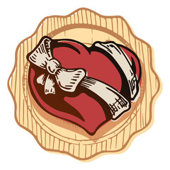 Valentine heart with a bow-knot