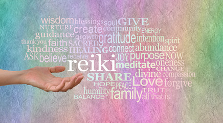 Sending out reiki healing energy