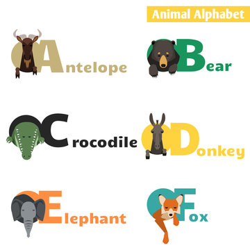Animal alphabet. set 1