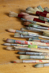 Obraz premium brushes on the table