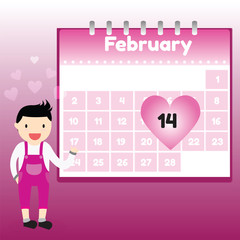 Valentine's Day in calendar