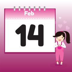 Valentine's Day in calendar