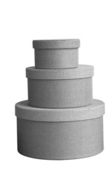 Stacked of circle shape boxes isolated