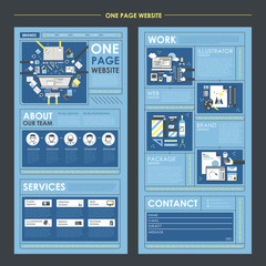 workplace concept flat one page website template