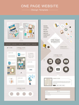 workplace concept flat one page website template