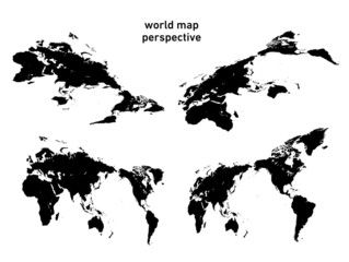 世界地図・パース　- world map -