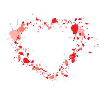 Background on Valentine's Day - the heart of the drops and blots