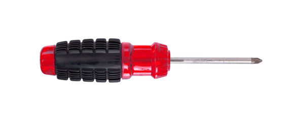 Modern screwdriver isolated on a white background