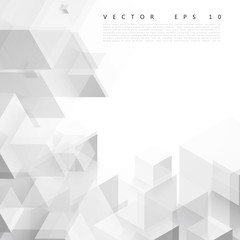Fototapeta premium Vector Abstract geometric shape from gray cubes.
