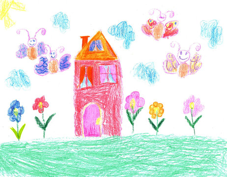 Child drawing of a house