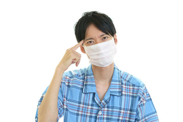 風邪に罹患した男性