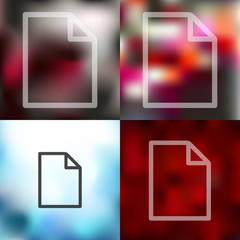 paper icon on blurred background