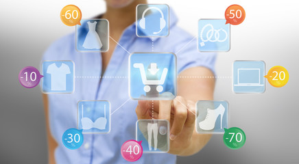 Woman shopping online
